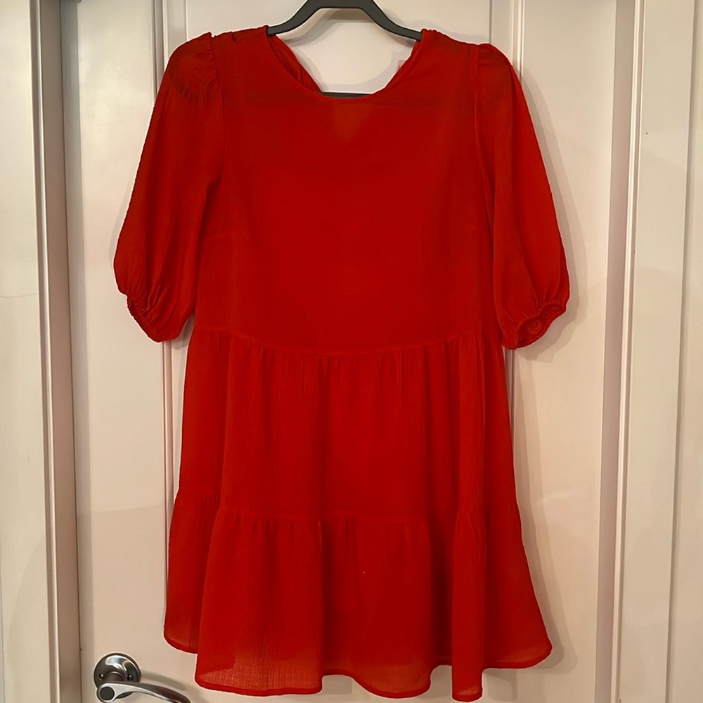 H&M Red tiered dress